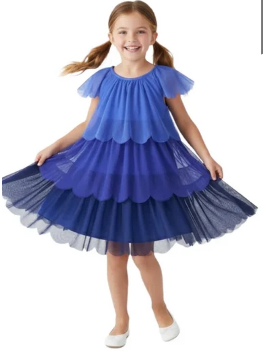 Hanna Andersson Royal Blue Layered Tulle Girls Costume Dress